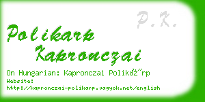 polikarp kapronczai business card